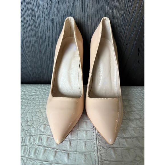 Nude Pointed Toe Stiletto Heels Red Sole Party Dress Shoes Size 39 - Picture 1 of 8